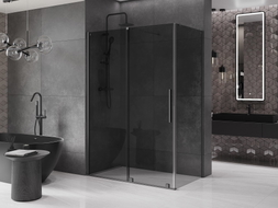 Mexen Velar Duschkabine Schiebetür 150 x 85 cm, Graphit, Gun Metal - 871-150-085-41-95