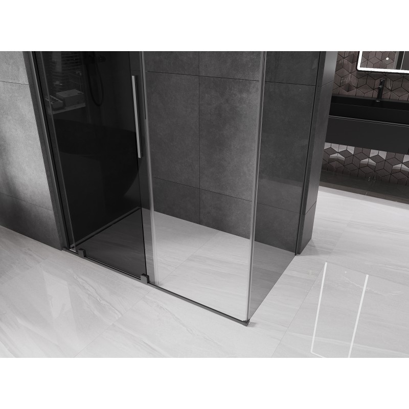 Mexen Velar Duschkabine schiebbar 150 x 80 cm, grafit, Gun Metal - 871-150-080-41-95