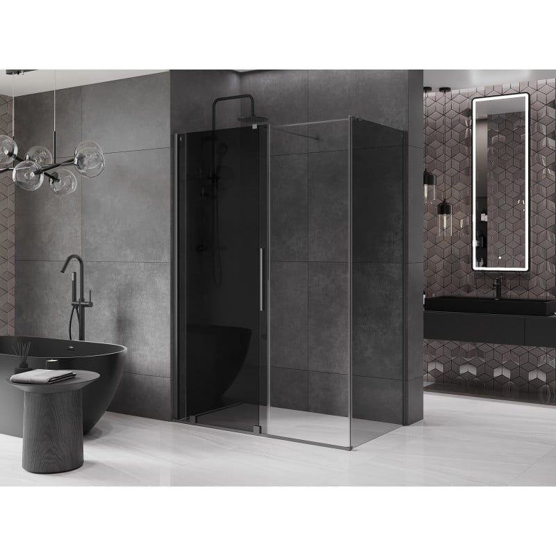 Mexen Velar Schiebeduschkabine 160 x 80 cm, Graphit, Gun Metal - 871-160-080-41-95