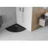 Mexen Flat Halbrunde Duschtasse Slim 90 x 90 cm, schwarz, Siphon Chrom - 41709090