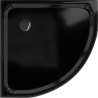 Mexen Flat Halbrunde Slim-Duschwanne 80 x 80 cm, Schwarz, schwarzer Siphon - 41708080B