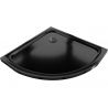 Mexen Flat Halbrunde Slim-Duschwanne 80 x 80 cm, Schwarz, schwarzer Siphon - 41708080B