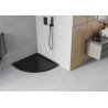 Mexen Flat Halbrunde Slim-Duschwanne 70 x 70 cm, schwarz, schwarzer Siphon - 41707070B