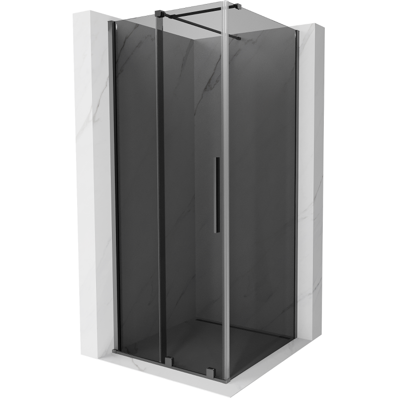 Mexen Velar Duschkabine schiebbar 100 x 100 cm, Graphit, Gun Metal - 871-100-100-41-95