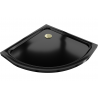 Mexen Flat Halbrunde Duschwanne Slim 90 x 90 cm, Schwarz, Abfluss Gold - 41709090G