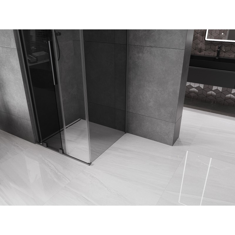 Mexen Velar Duschkabine schiebbar 100 x 100 cm, Graphit, Gun Metal - 871-100-100-41-95