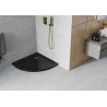 Mexen Flat Halbrunde Duschwanne Slim 80 x 80 cm, schwarz, goldener Siphon - 41708080G