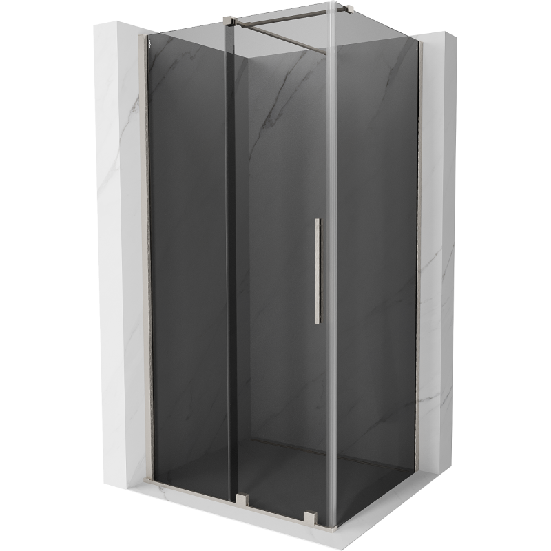 Mexen Velar Schiebeduschkabine 100 x 85 cm, Graphit, gebürstetes Nickel - 871-100-085-41-97