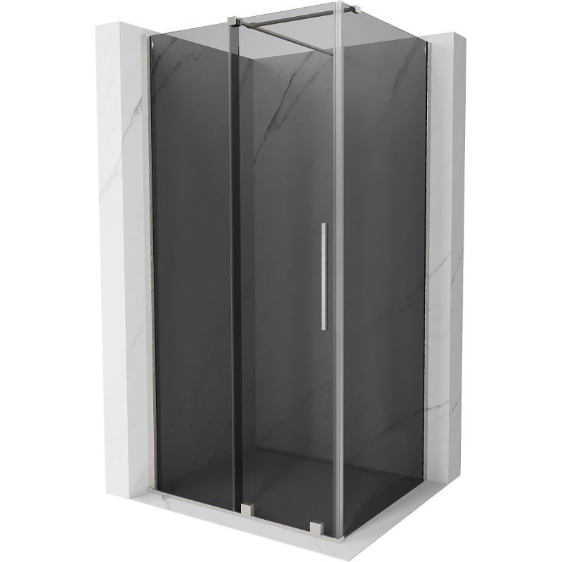 Mexen Velar Duschecke Schiebetür 100 x 120 cm, Grafit, gebürsteter Nickel - 871-100-120-41-97