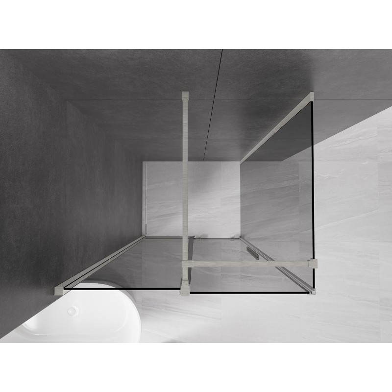 Mexen Velar Duschkabine zum Schieben 100 x 70 cm, Graphit, gebürsteter Nickel - 871-100-070-41-97