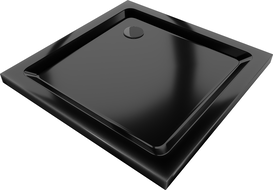 Mexen Flat quadratische Duschwanne Slim 80 x 80 cm, schwarz, schwarzer Siphon - 40708080B