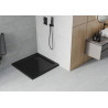 Mexen Flat quadratische Duschwanne Slim 80 x 80 cm, schwarz, schwarzer Siphon - 40708080B
