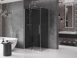 Mexen Velar Schiebeduschkabine 120 x 70 cm, Graphit, gebürsteter Nickel - 871-120-070-41-97