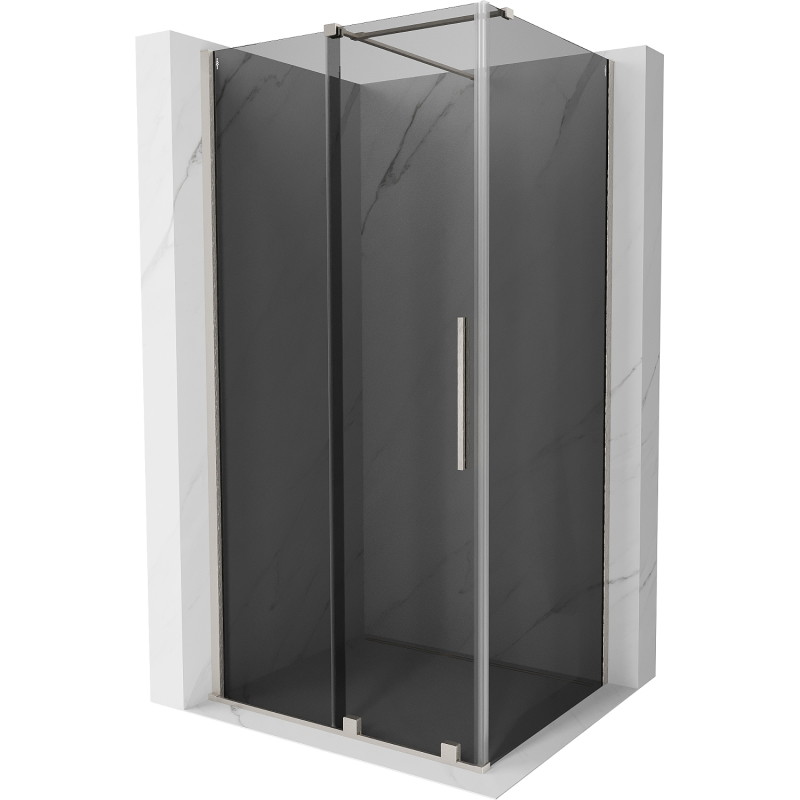 Mexen Velar Schiebetür-Duschkabine 120 x 90 cm, Graphit, gebürsteter Nickel - 871-120-090-41-97