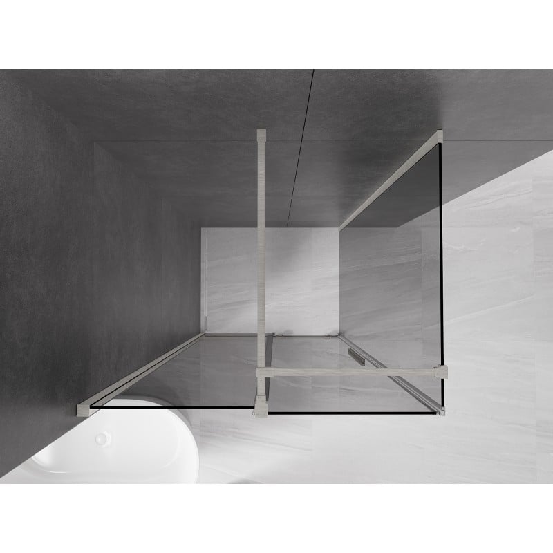 Mexen Velar Duschkabine zum Schieben 110 x 80 cm, graphit, gebürsteter Nickel - 871-110-080-41-97