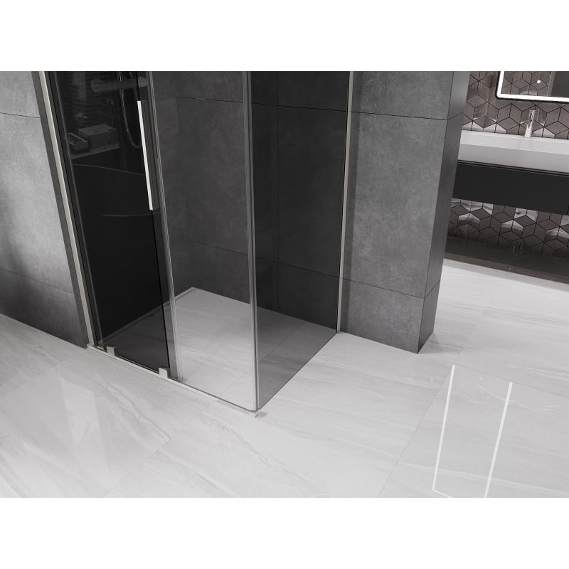 Mexen Velar Schiebetür-Duschkabine 140 x 90 cm, Graphit, gebürstetes Nickel - 871-140-090-41-97