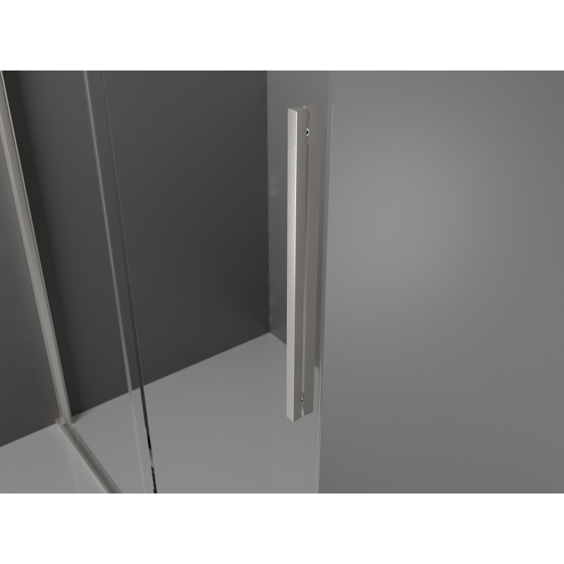 Mexen Velar Schiebetür-Duschkabine 130 x 100 cm, Graphit, gebürstetes Nickel - 871-130-100-41-97