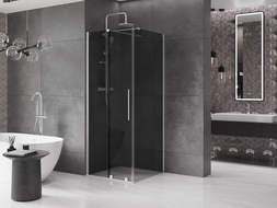 Mexen Velar Duschkabine Schiebetür 110 x 110 cm, grafit, gebürsteter Nickel - 871-110-110-41-97