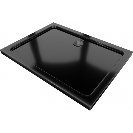 Mexen Flat rechteckige Duschwanne Slim 100 x 90 cm, schwarz, schwarzer Siphon - 40709010B