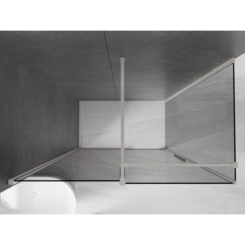 Mexen Velar Schiebeduschkabine 150 x 70 cm, Graphit, gebürsteter Nickel - 871-150-070-41-97