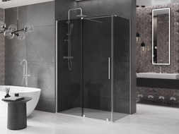 Mexen Velar Duschkabine Schiebetür 160 x 100 cm, grafit, gebürsteter Nickel - 871-160-100-41-97