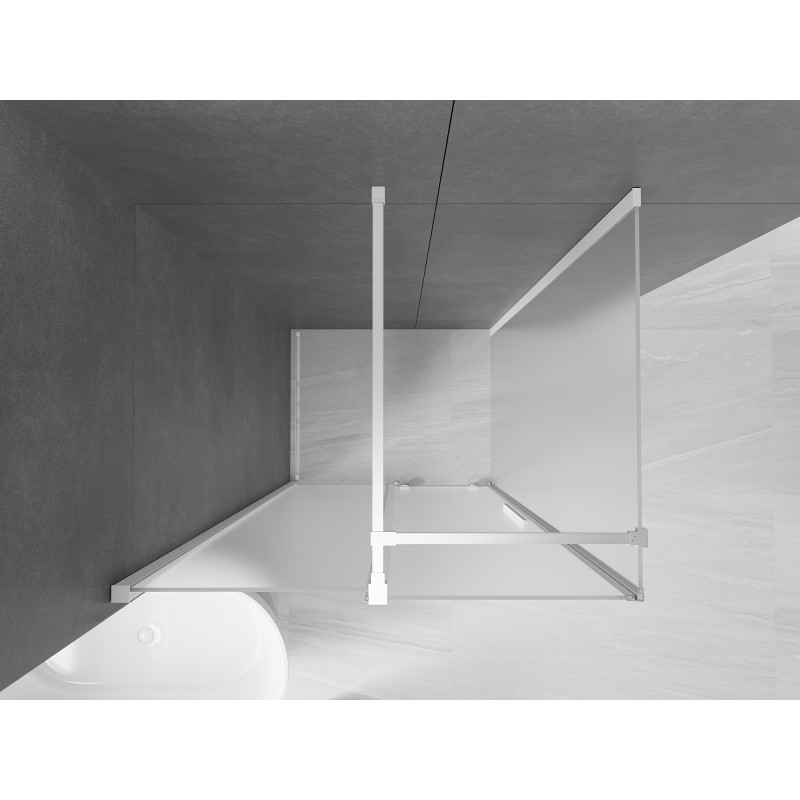 Mexen Velar Duschkabine Schiebetür 100 x 110 cm, Mattglas, Weiß - 871-100-110-31-20