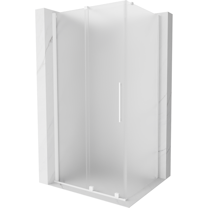 Mexen Velar Duschkabine, Schiebetür 100 x 120 cm, mattiert, weiß - 871-100-120-31-20