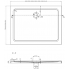 Mexen Flat Rechteckige Duschwanne Slim 80 x 70 cm, weiß, schwarzer Siphon - 40107080B