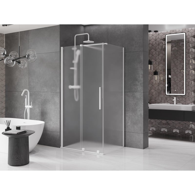 Mexen Velar Duschkabine verschiebbar 110 x 90 cm, Frost, Weiß - 871-110-090-31-20