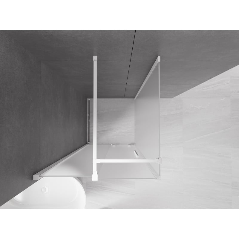 Mexen Velar Duschkabine schiebbar 90 x 90 cm, matt, weiß - 871-090-090-31-20