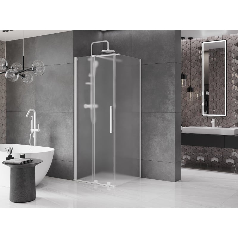 Mexen Velar Duschkabine zum Schieben 120 x 120 cm, matt, weiß - 871-120-120-31-20