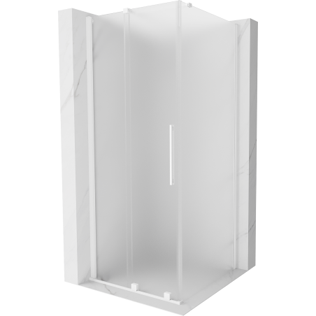 Mexen Velar Schiebedusche 110 x 110 cm, satiniert, weiß - 871-110-110-31-20