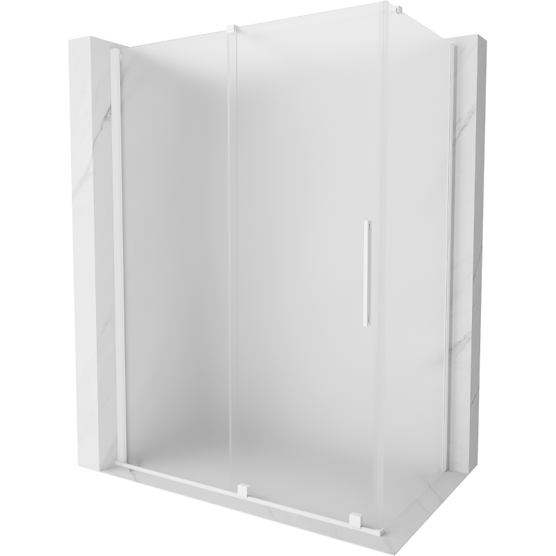 Mexen Velar Duschkabine Schiebbar 130 x 70 cm, Mattiert, Weiß - 871-130-070-31-20