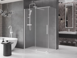 Mexen Velar Duschkabine, verschiebbar 140 x 80 cm, matt, weiß - 871-140-080-31-20