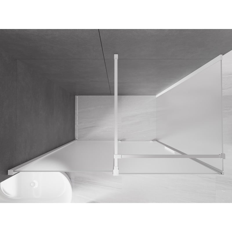 Mexen Velar Schiebeduschkabine 150 x 85 cm, satiniert, weiß - 871-150-085-31-20