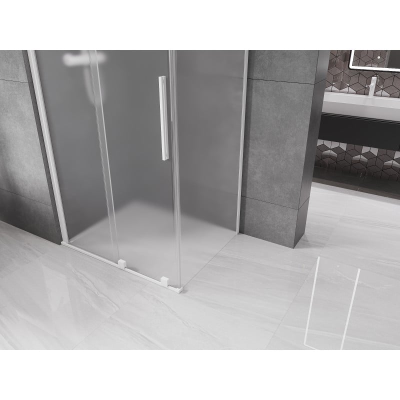 Mexen Velar Duschkabine, Schiebetür, 130 x 85 cm, Frost, weiß - 871-130-085-31-20