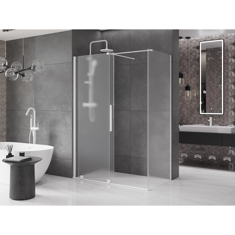 Mexen Velar Duschkabine verschiebbar 160 x 75 cm, gefrostet, weiß - 871-160-075-31-20