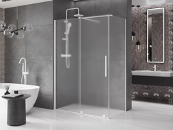 Mexen Velar Schiebeduschkabine 160 x 85 cm, mattiert, weiß - 871-160-085-31-20