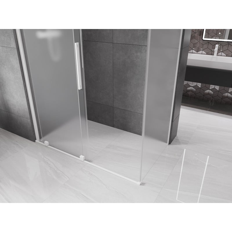 Mexen Velar Schiebeduschkabine 160 x 70 cm, Milchglas, Weiß - 871-160-070-31-20