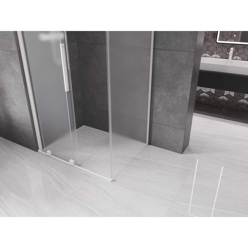 Mexen Velar Duschkabine Schiebetür 150 x 100 cm, matt, weiß - 871-150-100-31-20