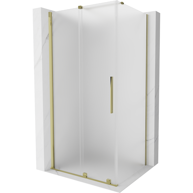 Mexen Velar Duschkabine schiebbar 90 x 70 cm, Frost, Gold - 871-090-070-31-50