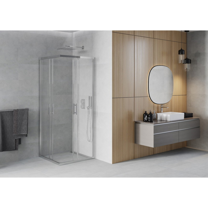 Mexen Rio quadratische Duschkabine 70 x 70 cm, transparent, Chrom - 860-070-070-01-00