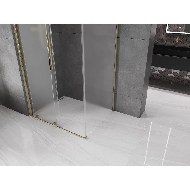 Mexen Velar Duschkabine, schiebbar 110 x 90 cm, mattiert, gold - 871-110-090-31-50
