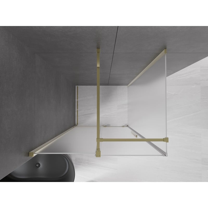 Mexen Velar Duschkabine Schiebetür 120 x 90 cm, Milchglas, Gold - 871-120-090-31-50