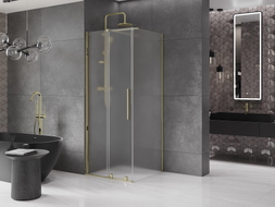 Mexen Velar Schiebedusche 90 x 90 cm, matt, gold - 871-090-090-31-50