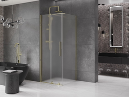 Mexen Velar Schiebetür-Duschkabine 110 x 110 cm, matt, gold - 871-110-110-31-50