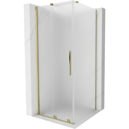 Mexen Velar Duschkabine schiebbar 120 x 120 cm, matt, gold - 871-120-120-31-50