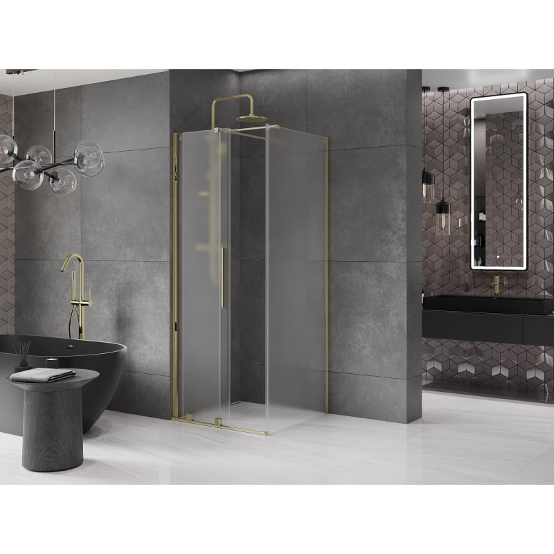 Mexen Velar Duschkabine schiebbar 120 x 120 cm, matt, gold - 871-120-120-31-50