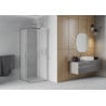 Mexen Rio quadratische Duschkabine 70 x 70 cm, Milchglas, Chrom - 860-070-070-01-30