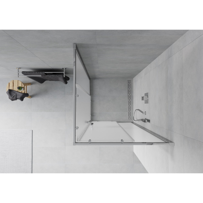 Mexen Rio Quadratische Duschkabine 80 x 80 cm, satiniert, Chrom - 860-080-080-01-30